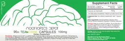 Label for TeaCrine Capsules 100 mg