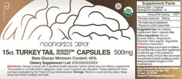 Label for Turkey Tail Mushroom Extract Capsules 500 mg