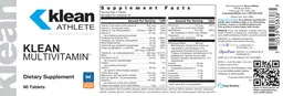 Label for Klean Multivitamin