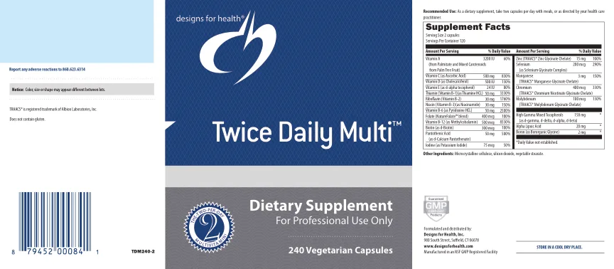 Label for Twice Daily Multi