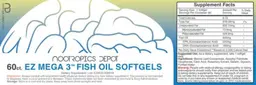 Label for EZ Mega 3 Fish Oil Softgels