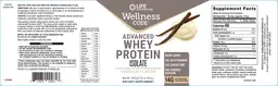 Label for Advanced Whey Protein Isolate Vanilla Flavor