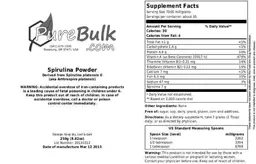 Label for Spirulina Powder