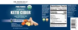 Label for Pure Power Organic Keto Cider Blueberry