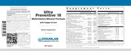 Label for Ultra Preventive III with Copper & Iron