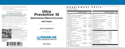 Label for Ultra Preventive III with Copper