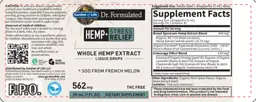 Label for Hemp+ Stress Relief