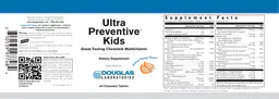 Label for Ultra Preventive Kids Natural Orange Flavor!