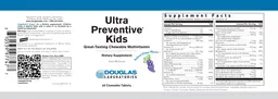 Label for Ultra Preventive Kids Natural Grape Flavor!