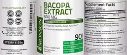 Label for Bacopa Extract 500 mg