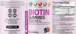 Label for Biotin Gummies 5000 mcg Berry Flavor