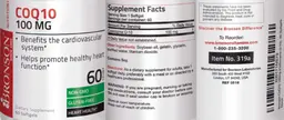 Label for CoQ10 100 mg