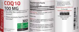 Label for CoQ10 100 mg