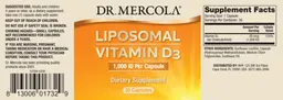 Label for Liposomal Vitamin D3 1,000 IU