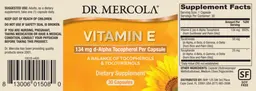 Label for Vitamin E 134 mg