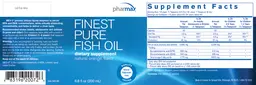 Label for Finest Pure Fish Oil Natural Orange Flavor