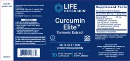 Label for Curcumin Elite Turmeric Extract