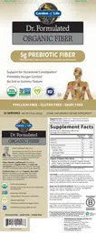 Label for Organic Fiber Unflavored