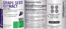 Label for Grape Seed Extract 400 mg