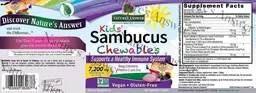 Label for Kids' Sambucus Chewables