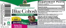 Label for Blue Cohosh 1,000 mg