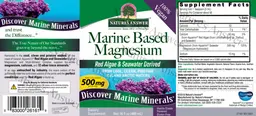 Label for Marine Based Magnesium 500 mg Vanilla Cream Flavored