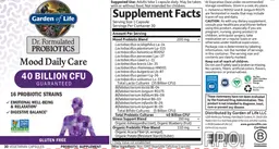 Label for Mood Daily Care 40 Billion CFU Guaranteed