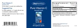 Label for Pure Vitamin C