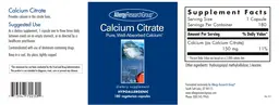 Label for Calcium Citrate
