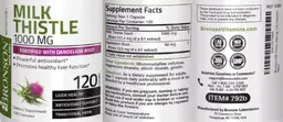 Label for Milk Thistle 1000 mg
