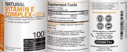 Label for Natural Vitamin E Complex
