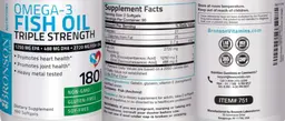 Label for Omega-3 Fish Oil Triple Strength