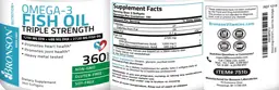 Label for Omega-3 Fish Oil Triple Strength