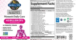 Label for Women's Daily Care 40 Billion CFU Guaranteed