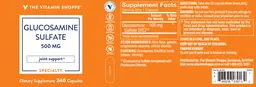 Label for Glucosamine Sulfate 500 mg