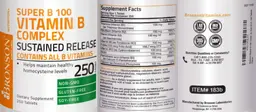 Label for Super B 100 Vitamin B Complex Sustained Release