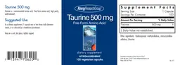 Label for Taurine 500 mg