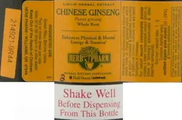 Label for Chinese Ginseng