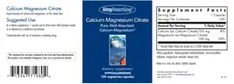 Label for Calcium Magnesium Citrate