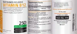 Label for Sustained Release Vitamin B12 1000 mcg