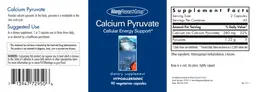 Label for Calcium Pyruvate