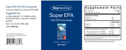 Label for Super EPA Fish Oil Concentrate