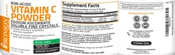 Label for Non-Acidic Vitamin C Powder 1000 mg