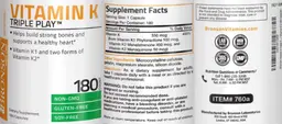 Label for Vitamin K Triple Play