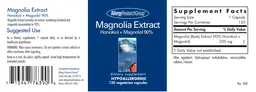 Label for Magnolia Extract