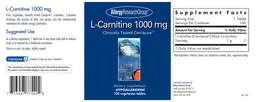 Label for L-Carnitine 1000 mg