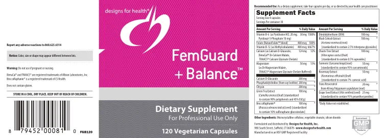 Label for FemGuard + Balance