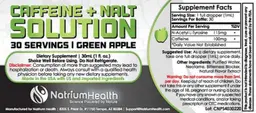 Label for Caffeine + Nalt Solution Green Apple