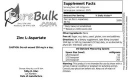 Label for Zinc L-Aspartate
