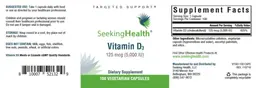 Label for Vitamin D3 125 mcg (5,000 IU)